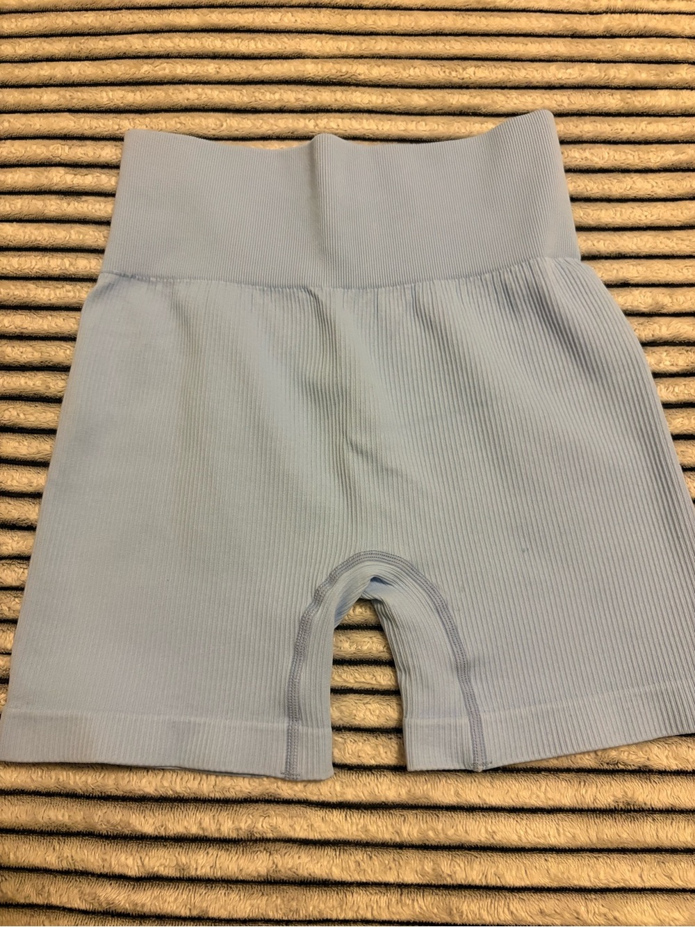Kids Ribbed Bike Shorts in Light Blue - Brand Unspecified